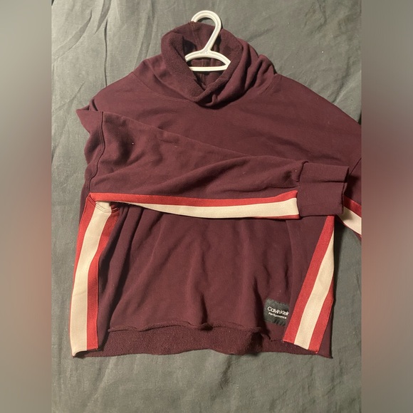 CROP Sweater - purple with stripes - Picture 2 of 4